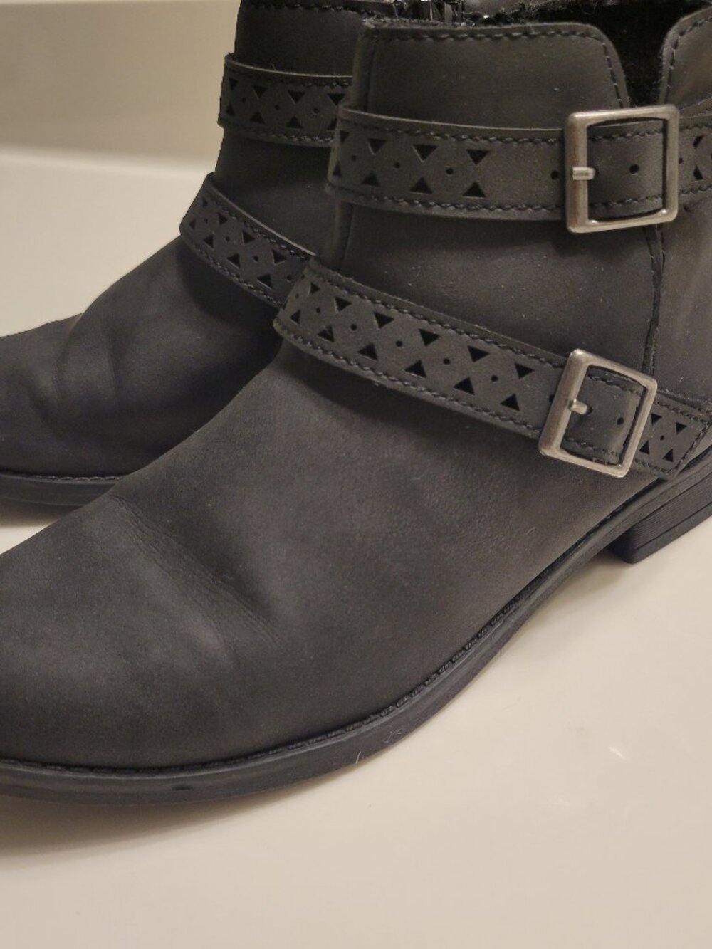 American Eagle Double Buckle Ankle Bootie Black Women's Size 6